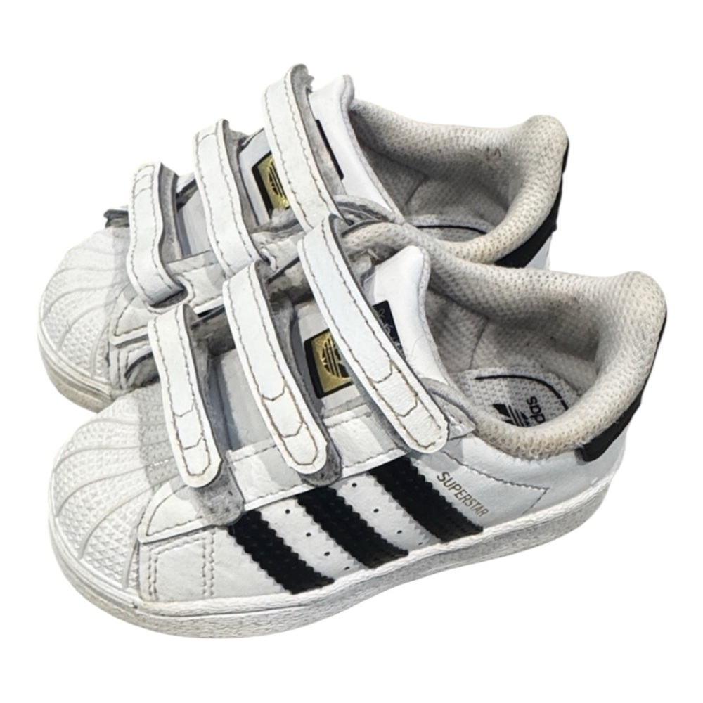 Adidas Baby Walker Size 5 Superstar White with Black Stripes